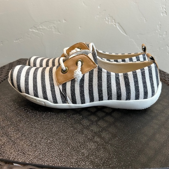Ross Hommerson Calypso Unisex Slip on Black Stripe Shoes Size 13M/12 - Picture 6 of 9